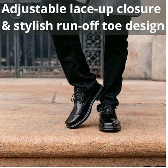 NiB Deer Stags' Mens Lace Up Comfort Sole Oxford Shoe Black Sz 10.5 M $60 RY1433 - Picture 4 of 5